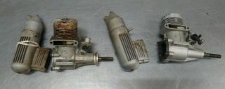 2 Vintage Os Max Fp 40 Nitro Rc Engines W/ 2 Exhaust Pipes - Read -