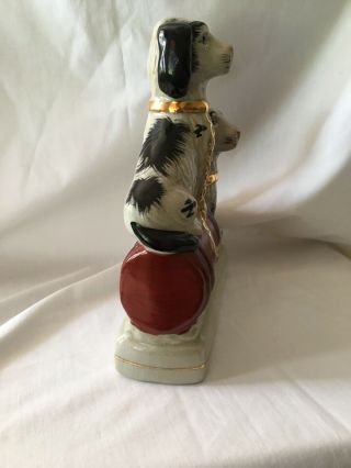 Vintage Staffordshire Porcelain Pottery Spaniels Dogs Figurines Barrel Statues 5