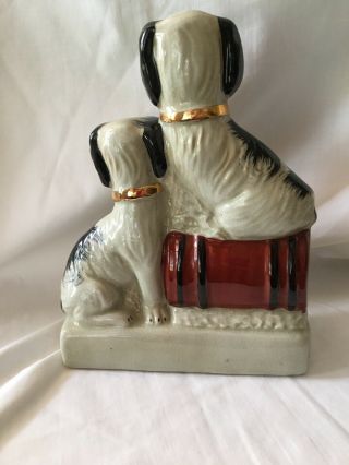 Vintage Staffordshire Porcelain Pottery Spaniels Dogs Figurines Barrel Statues 6