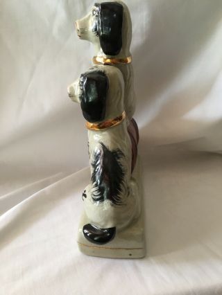 Vintage Staffordshire Porcelain Pottery Spaniels Dogs Figurines Barrel Statues 7