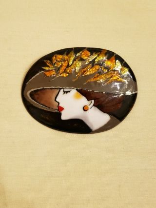 Vintage Brooch Art Deco The Woman In A Hat Combined