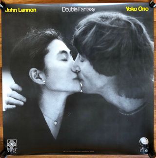 John Lennon Yoko Ono Double Fantasy Rare Vintage Promo Poster 1980