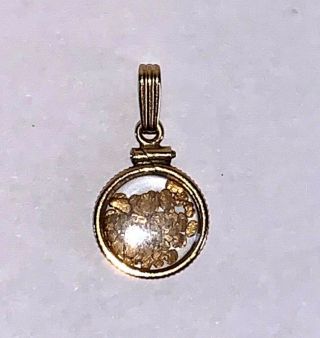 Vintage Alaskan Real Gold Nugget Pendant Or Charm Necklace