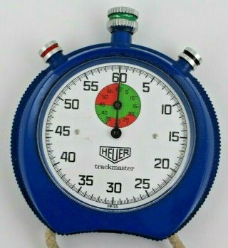 Vintage Heuer Pre Tag Blue Trackmaster Stopwatch Stop Watch