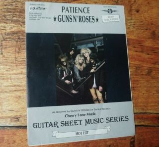 Guns N Roses " Patience " Guitar Sheet Music Vintage 1989 Cherry Lane Music