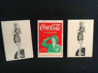 Trio Of Vintage Coca - Cola Advertising Pocket Mirrors