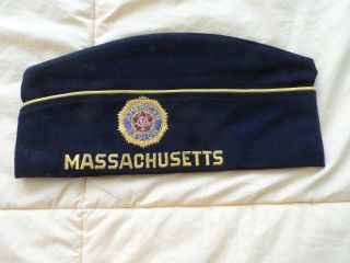Vintage Massachusetts American Legion Hat Cap W/ Patch Size 7 1/8