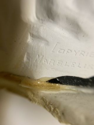 Vtg 1940 ' s Bride & Groom Wedding Cake Topper Marblelike Novelty Co.  Chalk Paper 5