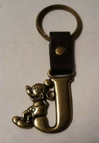Vintage Mpi Letter J Disney Mickey Mouse Keychain