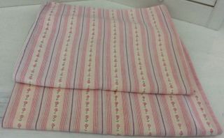 Vintage Ticking Pillow Covers,  Pink With Roses,  Zipper Openings,  Cottage
