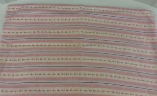 Vintage ticking Pillow Covers,  Pink with Roses,  Zipper Openings,  Cottage 2