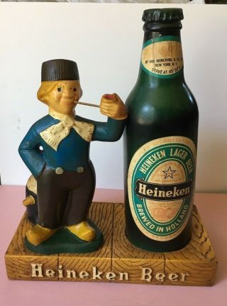 Vintage Heineken Beer Sign Figure Statue Bar Display,  18 Inch Dutch Boy