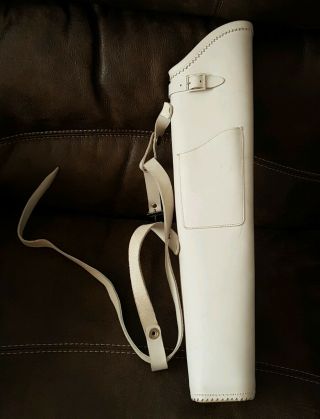 Vintage White Leather Quiver 19” By Sport King Line