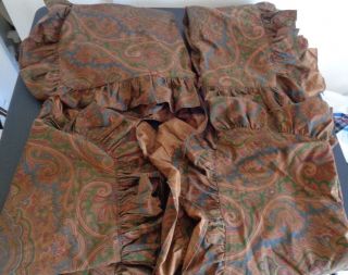 Ralph Lauren Paisley Vintage Pillow Sham Set Of 4 With Ruffle 26 X 19,  26 X 26