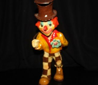 Clown Hobo Alverez Mefiso 26,  Paper Mache,  Handmade Mexico,  Signed - Vintage