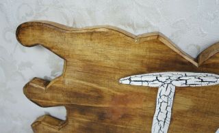 Vintage Mid Century Tiki Bar Hand Carved Wood Sign Wall Art Tropical Patio Decor 5