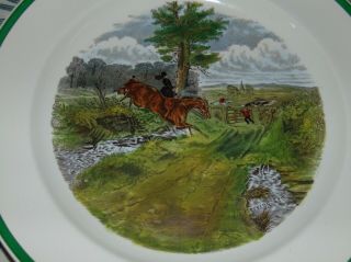 Vintage Spode Dinner Plate The Last Draw Fox Hunting Herring