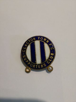 Vintage Enamel Clacton Town Football Supporters Badge