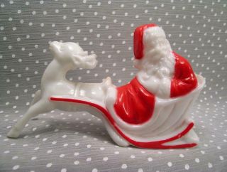 Vtg Santa’s Candy Sleigh Reindeer Candy Container Hard Plastic Rare Shape