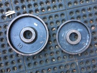 Vintage Ivanko Olympic 1 X 10,  5 Lb Weights Plates Weights