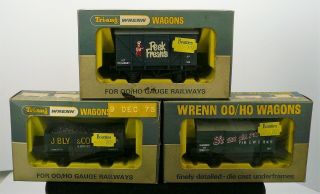 Wrenn Ho/oo W4313/4318p/w5000 Set Of 3 Freight Cars - Vintage & Bg - Mm