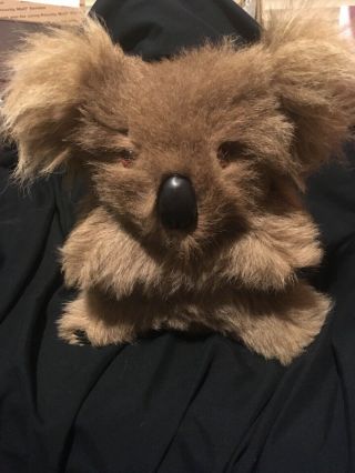 Vintage Koala Bear 9 " Real Fur Vinyl Claws Stuffed Animal Toy