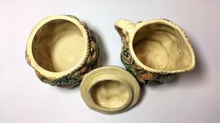 Vintage 1960 ' s Tilso Hand Painted Ceramic Creamer And Sugar Bowl With Lid Japan 7