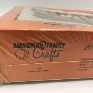 Vintage Family of Owls Latch Hook Kit American Family Crafts Rug Wall Hanging 6