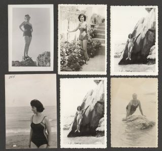 Lqqk 6 Vintage 1950s/60s Originals,  Splendid Swimsuit Girls Next Door 52
