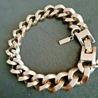 Monet Charm Bracelet Gold Tone Chunky Chain Link Signed Vintage