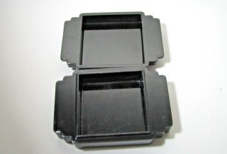 Vintage Black Lacquer Korean Box | Art Deco Geometric Inlay Box Korea Asian 2