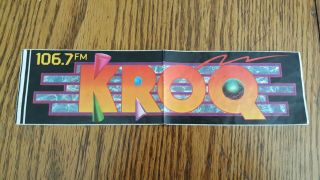 Vintage 1989 Kroq 106.  7 Radio Station Sticker Retro Old School