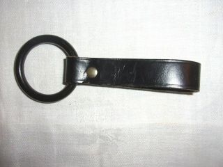 Vintage Leather 53 Police Belt Loop Coated Metal 2 " Ring Billy Club Holder
