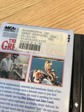 The Great Outdoors VHS Video John Candy Dan Aykroyd 1988 VINTAGE BLOCKBUSTER 5