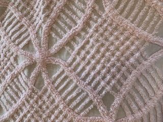 Vintage JC Penny Pink Chenille Cover Bedspread Full/Queen 3