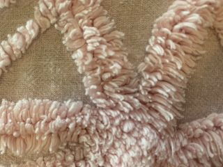 Vintage JC Penny Pink Chenille Cover Bedspread Full/Queen 4