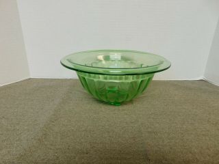 Vintage Green Depression Ribbed Mixing Bowl 9 - 1/2 "