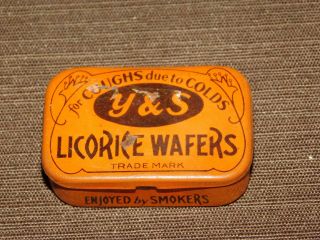 Vintage Ad Y & S Licorice Wafers Coughs & Colds Medicine Tin Box