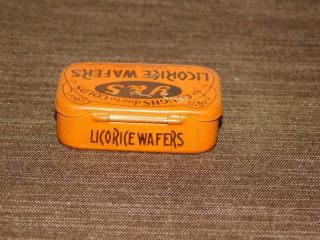 VINTAGE AD Y & S LICORICE WAFERS COUGHS & COLDS MEDICINE TIN BOX 5
