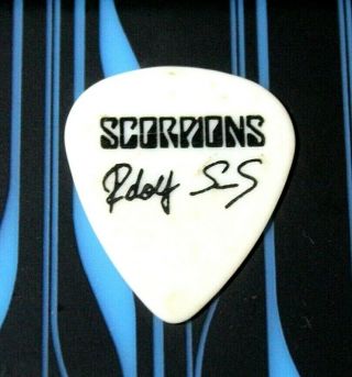 Scorpions // Rudolf Schenker Vintage Tour Guitar Pick // White/black Gibson Usa
