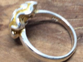Vintage 925 Sterling Silver Gold Wash Ruffly Flower Ring 6 1/2 5