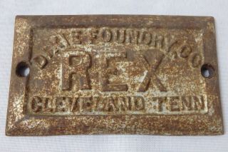 Vintage Cast Iron Dixie Foundry Co Wood /coal Stove Id Name Plate – Rex