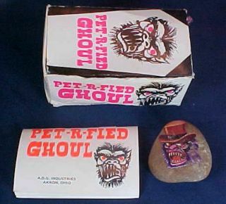 Vintage Transylvania Pet - R - Fied Ghoul Pet Rock Orignal Box 1976 Adg Akron Oh