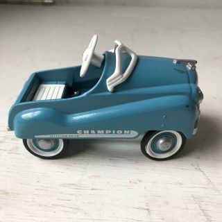 1999 Vintage Hallmark Kiddie Car Classics Champion Die Cast Metal Pedal Car Blue