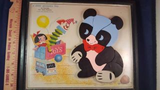 Vintage Child Guidance Toy Magnetic Puzzle Plastic 925 Panda Bear 1962
