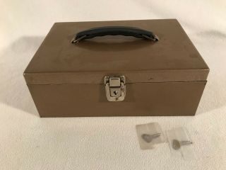 Vintage Rockaway Metal Product Lock Box With 2 Keys Heavy Duty 11 X 8 X 4
