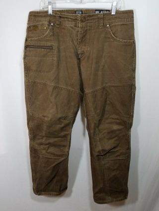 Kuhl Rebel Runner Mens Vintage Patina Dye Brown Hiking Pants Size 36x30