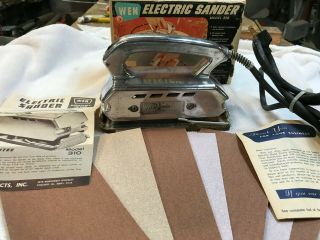 Vintage Electric Hand Sander Retro W/ Box,  Instructions,  Extra Sandpaper Wen 310
