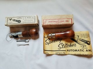 2 Vintage Sewing/stitching Awls - Myers Lock Stitch,  Speedy Stitcher