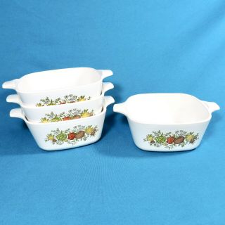 Set Of 4 Vintage Corning Ware Spice Of Life 2 3/4 2.  75 Cup Dish P43 B